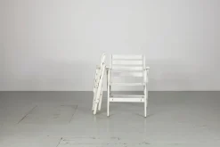 Online Pamono Set of Folding White Garden Chairs by Fratelli Reguitti, Italy, 1950s