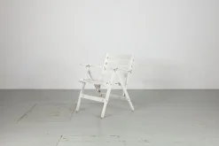 Online Pamono Set of Folding White Garden Chairs by Fratelli Reguitti, Italy, 1950s