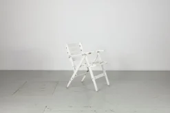 Online Pamono Set of Folding White Garden Chairs by Fratelli Reguitti, Italy, 1950s