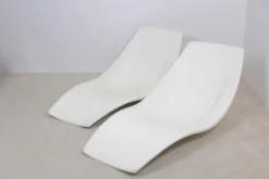 Pamono Set of French Polyester Patio or Pool Side Chaise Longues, 1960s><noscript><img width=