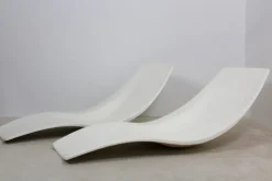 Pamono Set of French Polyester Patio or Pool Side Chaise Longues, 1960s><noscript><img width=