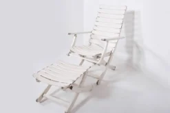 Pamono Set of Garden Lounge Chair with Footstool