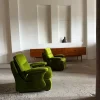 Pamono Set of German Green Velvet Chairs, 1970s> Lounge Chairs & Armchairs