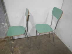 Sale Pamono Set of Green Formica Chairs, 1960s