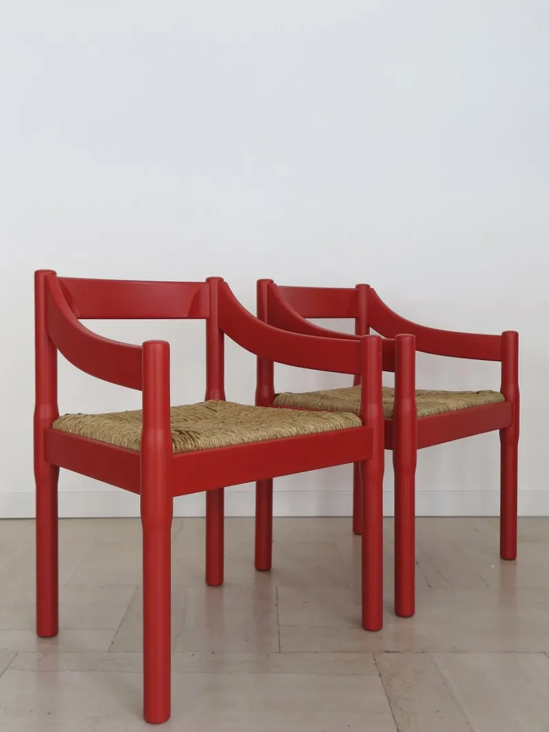 Pamono Set of Italian Chairs Model Carimate Design by Vico Magistretti for Cassina, 1960s> Side Chairs & Dining Chairs