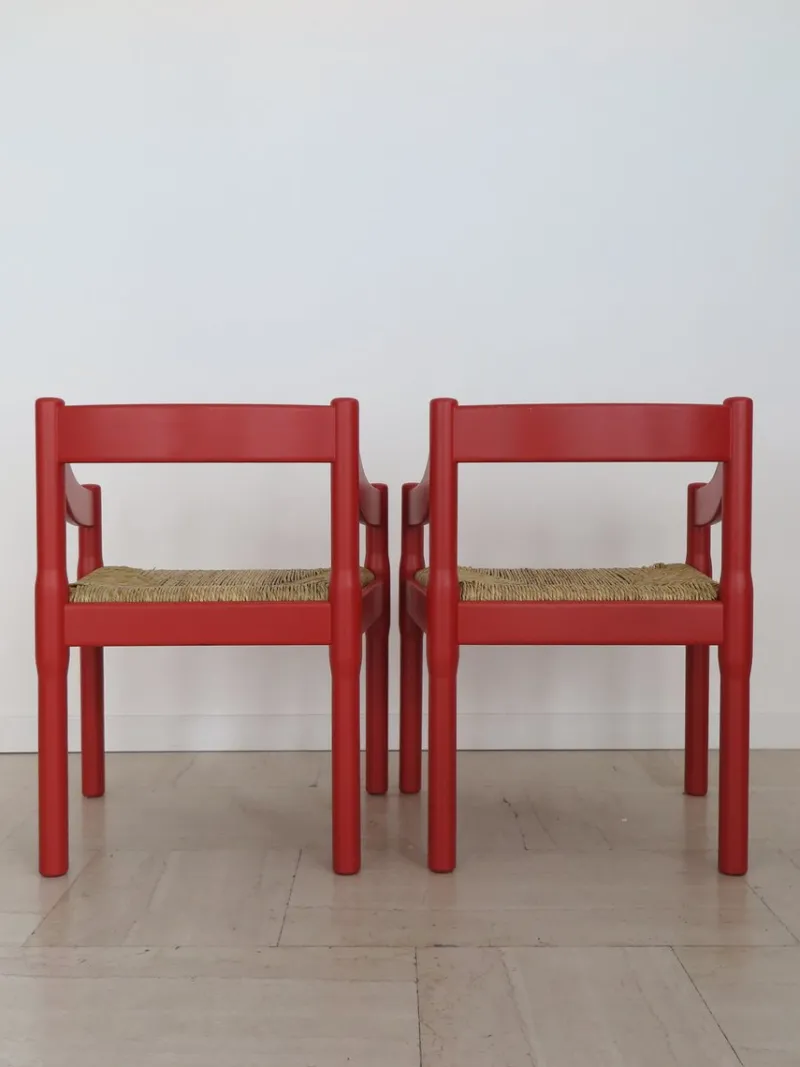 Pamono Set of Italian Chairs Model Carimate Design by Vico Magistretti for Cassina, 1960s> Side Chairs & Dining Chairs