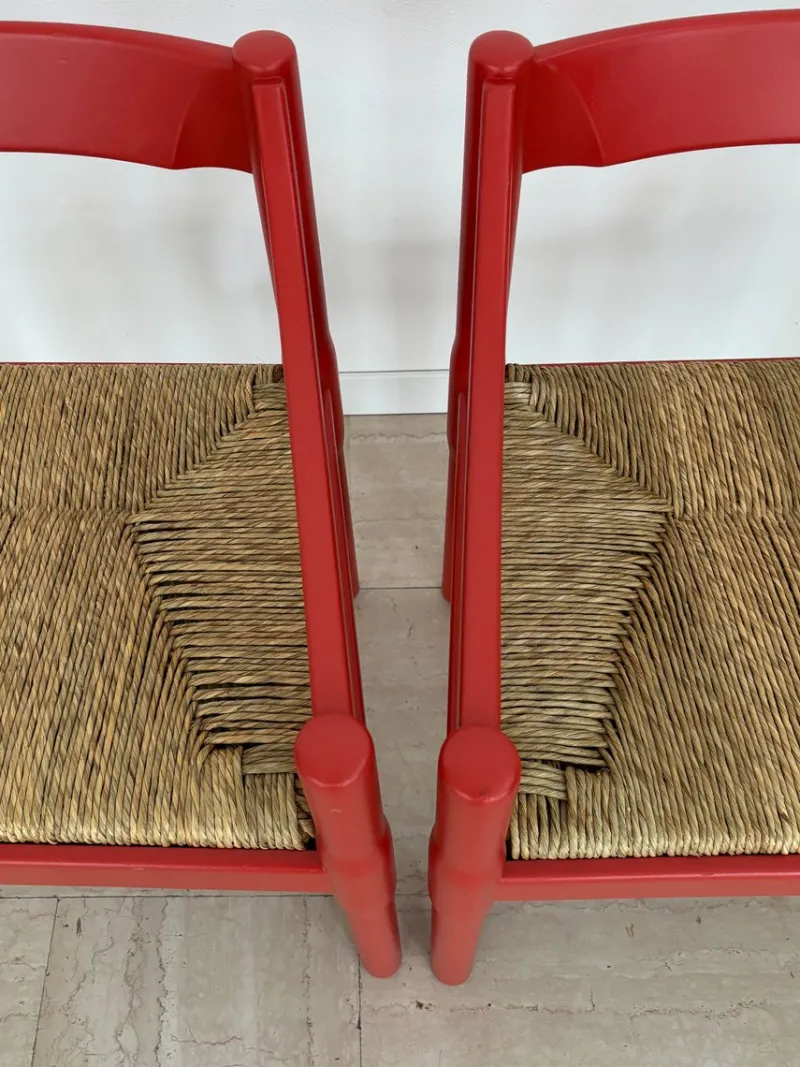 Pamono Set of Italian Chairs Model Carimate Design by Vico Magistretti for Cassina, 1960s> Side Chairs & Dining Chairs