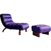 Discount Pamono Set of Italian Chaise Lounge with Ottoman in Prelle Curated Fabric by Julia King, 1930s