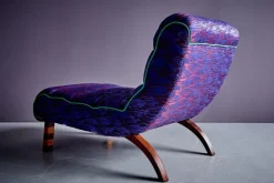Discount Pamono Set of Italian Chaise Lounge with Ottoman in Prelle Curated Fabric by Julia King, 1930s