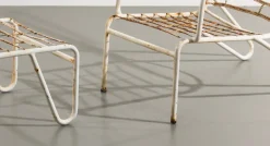 Pamono Set of Italian Deck Chair with Ottoman, 1950s> Garden Seating