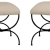 Best Pamono Set of Large Strapontin Shearling Stools by Atelier Cabanel