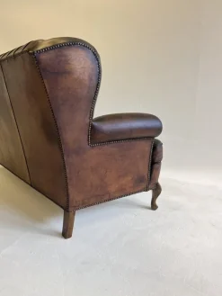 Clearance Pamono Set of Leather Sofa and Chair, Portugal, 1960s
