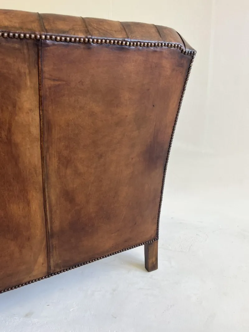 Clearance Pamono Set of Leather Sofa and Chair, Portugal, 1960s