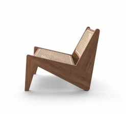 Best Pamono Set of Low Kangaroo Armchairs in Wood and Woven Viennese Cane by Pierre Jeanneret for Cassina