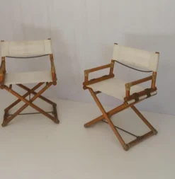 Pamono Set of McGuire Director's Chairs, 1950s