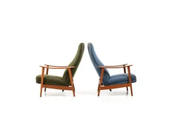 Pamono Set of Mid-Century Danish Teak Reclining Lounge Chairs, 1960s> Lounge Chairs & Armchairs