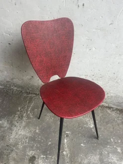 Pamono Set of Mid-Century Modern Red Dining Chairs, 1960s> Side Chairs & Dining Chairs