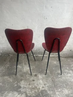 Pamono Set of Mid-Century Modern Red Dining Chairs, 1960s><noscript><img width=