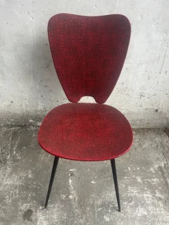 Pamono Set of Mid-Century Modern Red Dining Chairs, 1960s><noscript><img width=