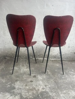 Pamono Set of Mid-Century Modern Red Dining Chairs, 1960s><noscript><img width=