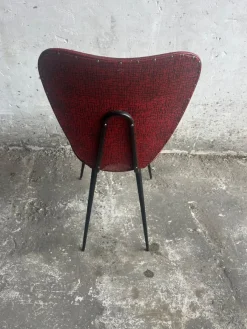 Pamono Set of Mid-Century Modern Red Dining Chairs, 1960s><noscript><img width=
