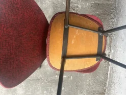 Pamono Set of Mid-Century Modern Red Dining Chairs, 1960s><noscript><img width=