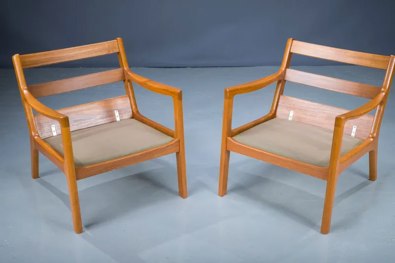 Pamono Set of Mid-Century Teak Senator Lounge Chairs by Ole Wanscher> Daybeds & Chaises Lounges