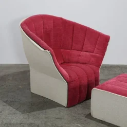 Pamono Set of Moël Armchair and Ottoman attributed to Inga Sempé for Ligne Roset, Set of 2><noscript><img width=