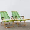 Clearance Pamono Set of Outdoor Deck Chairs with Corded PVC, 1960s