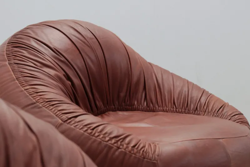 Discount Pamono Set of Pangolin Leather Sofa and Armchair by Egg Designs, 2015