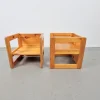 Pamono Set of Pine Children's Table Chairs by Marcel Gascoin, France, 1970s> Garden Tables