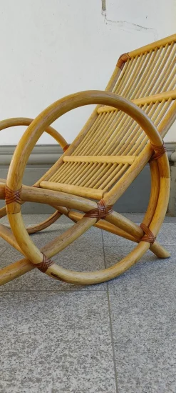 Sale Pamono Set of Rattan Lounger and Ottoman, 1980s