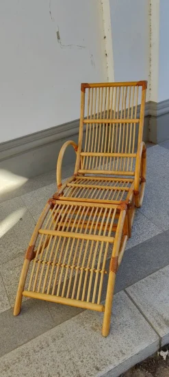 Sale Pamono Set of Rattan Lounger and Ottoman, 1980s