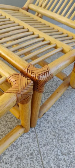 Sale Pamono Set of Rattan Lounger and Ottoman, 1980s