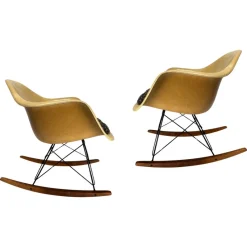Pamono Set of Shell Fiberglass Rar Rockers attributed to Eames for Herman Miller, 1960s