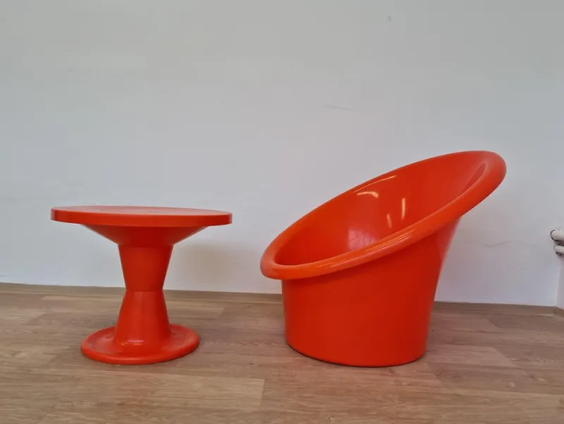 Pamono Set of Skopa Lounge Chair & Table by Ole Gjerløv Knudsen & Torben Lind for Ikea, 1976> Living Room Sets