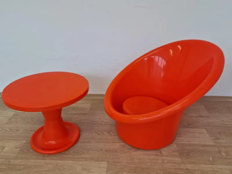 Pamono Set of Skopa Lounge Chair & Table by Ole Gjerløv Knudsen & Torben Lind for Ikea, 1976> Living Room Sets