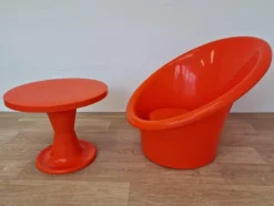 Pamono Set of Skopa Lounge Chair & Table by Ole Gjerløv Knudsen & Torben Lind for Ikea, 1976><noscript><img width=