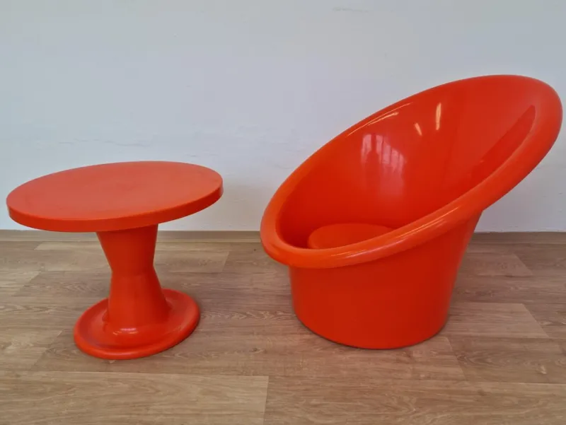 Pamono Set of Skopa Lounge Chair & Table by Ole Gjerløv Knudsen & Torben Lind for Ikea, 1976> Living Room Sets
