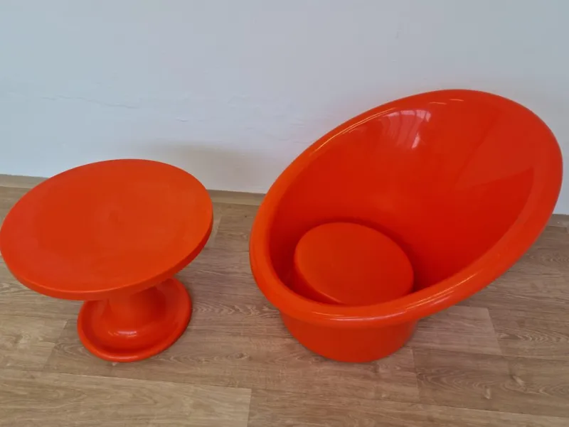 Pamono Set of Skopa Lounge Chair & Table by Ole Gjerløv Knudsen & Torben Lind for Ikea, 1976> Living Room Sets