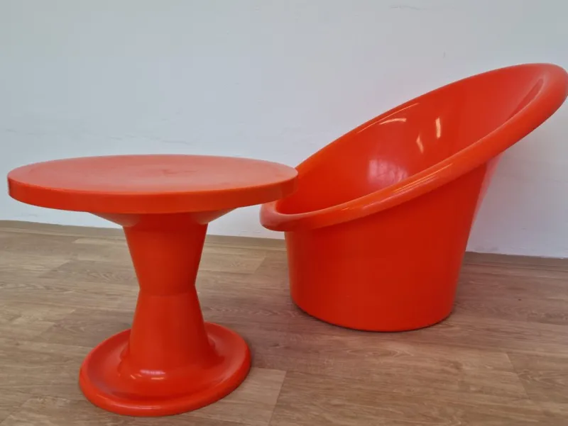 Pamono Set of Skopa Lounge Chair & Table by Ole Gjerløv Knudsen & Torben Lind for Ikea, 1976> Living Room Sets
