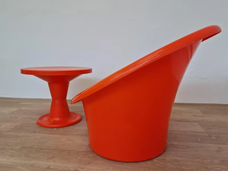 Pamono Set of Skopa Lounge Chair & Table by Ole Gjerløv Knudsen & Torben Lind for Ikea, 1976> Living Room Sets