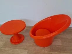 Pamono Set of Skopa Lounge Chair & Table by Ole Gjerløv Knudsen & Torben Lind for Ikea, 1976><noscript><img width=
