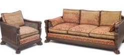 New Pamono Set of 19th Century Renaissance Sofa and Armchair in Walnut