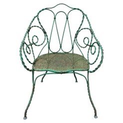 Hot Pamono Set of Twisted Iron Garden Chair and Table, 1900s