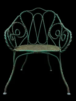 Hot Pamono Set of Twisted Iron Garden Chair and Table, 1900s