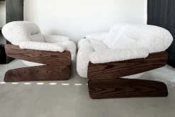 Pamono Set of Vintage Brutalist Sofa and Lounge Chair, 1970s> Living Room Sets