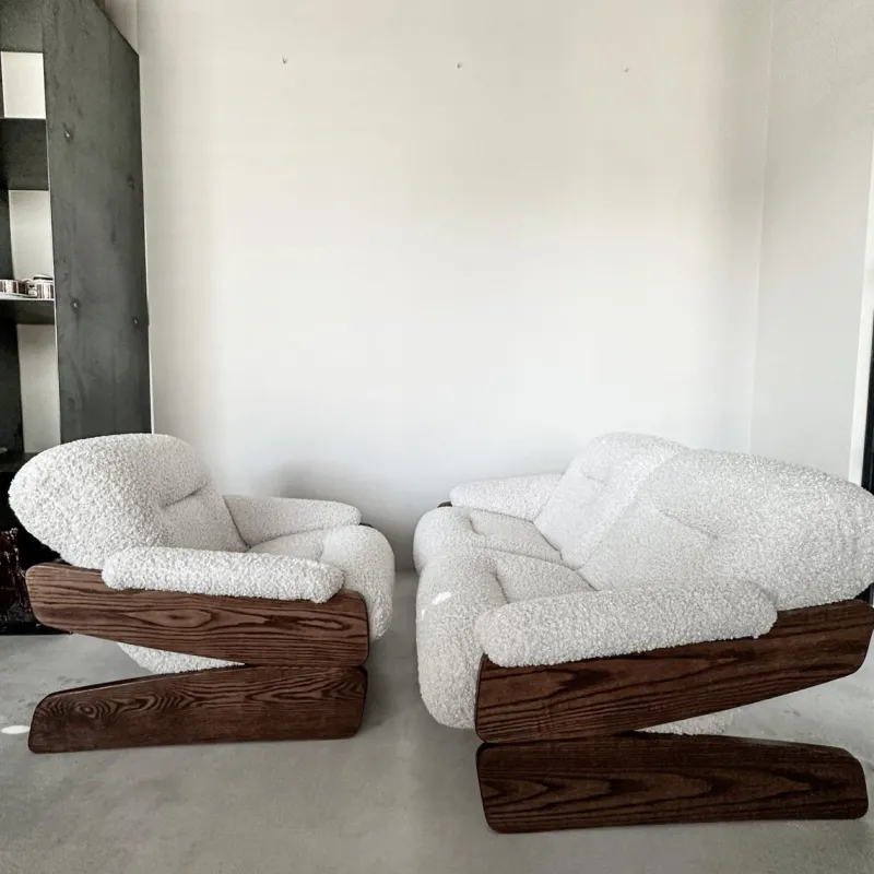Pamono Set of Vintage Brutalist Sofa and Lounge Chair, 1970s> Living Room Sets