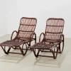 Best Pamono Set of Vintage German Chaise Lounges in Bamboo and Rattan, 1950s