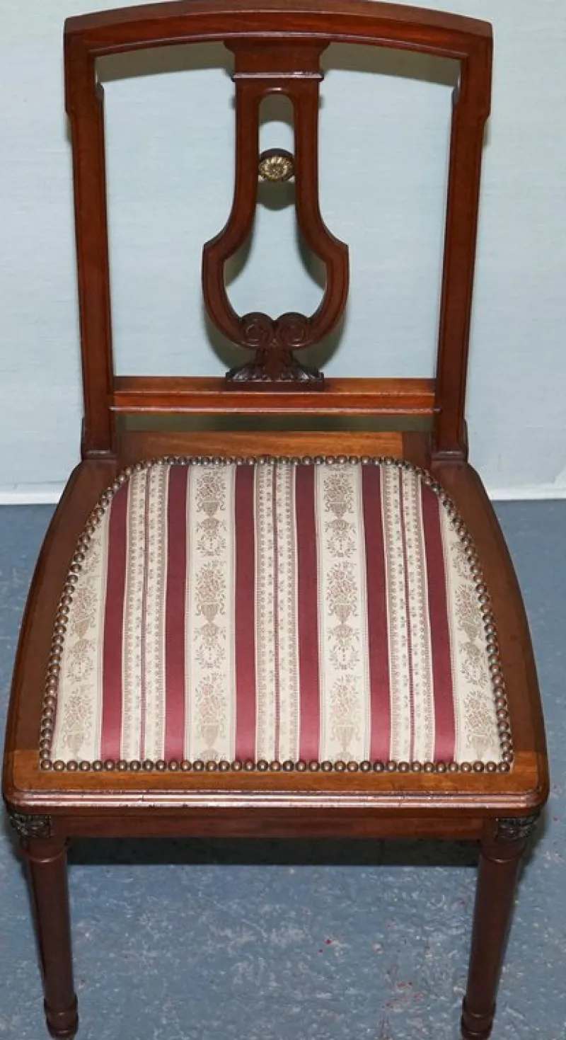 Pamono Set of Vintage Hardwood Dining Chairs with Carved Detail> Side Chairs & Dining Chairs